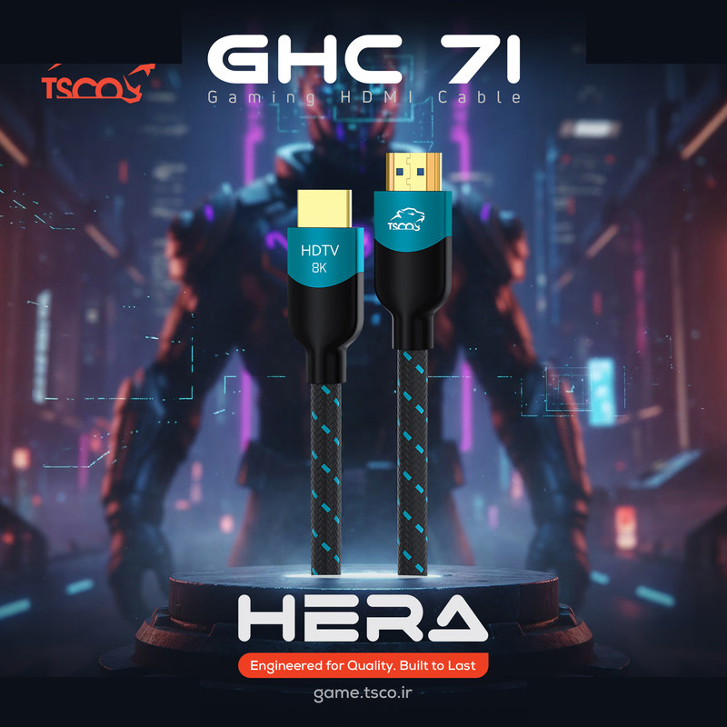 کابل HDMI تسکو مدل GHC 71 HERA 8K با طول 2 متر کابل HDMI تسکو مدل GHC 71 HERA 8K با طول 2 متر