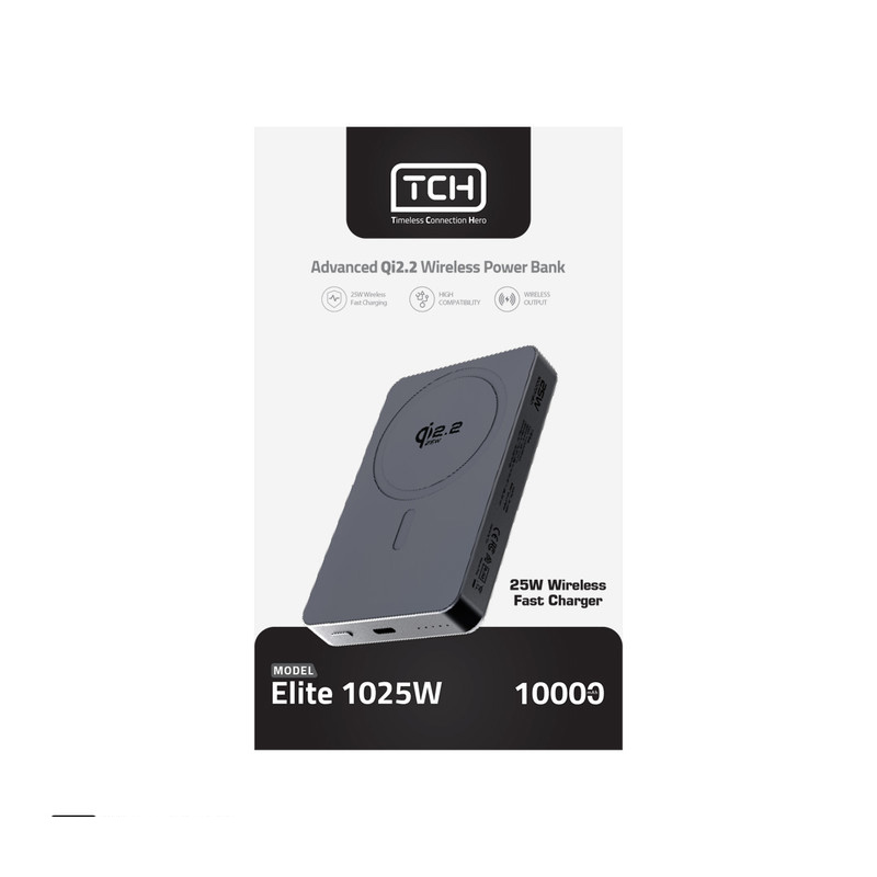 پاوربانک بی سیم 25 وات تی سی اچ مدل Elite 1025W ظرفیت 10000 میلیآمپرساعت پاوربانک بی سیم 25 وات تی سی اچ مدل Elite 1025W ظرفیت 10000 میلیآمپرساعت