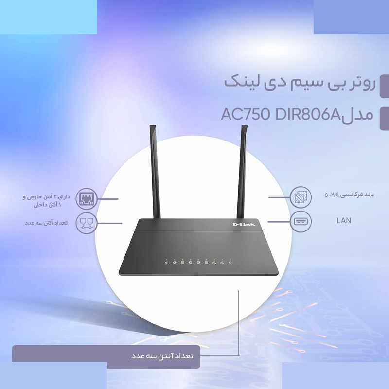 روتر بی سیم دی-لینک مدل AC750 DIR-806A روتر بی سیم دی-لینک مدل AC750 DIR-806A