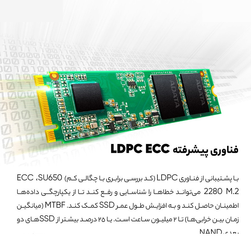 اس اس دی اینترنال ای دیتا مدل SU650 M.2 2280 ظرفیت 480 گیگابایت اس اس دی اینترنال ای دیتا مدل SU650 M.2 2280 ظرفیت 480 گیگابایت