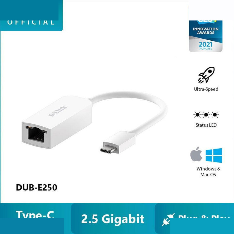 مبدل USB-C به RJ-45 دی-لینک مدل DUB-E250 مبدل USB-C به RJ-45 دی-لینک مدل DUB-E250