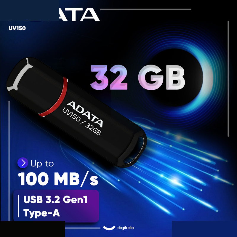 فلش مموری ای دیتا مدل UV150 ظرفیت 32 گیگابایت با رابط USB 3.2 Gen1 فلش مموری ای دیتا مدل UV150 ظرفیت 32 گیگابایت با رابط USB 3.2 Gen1