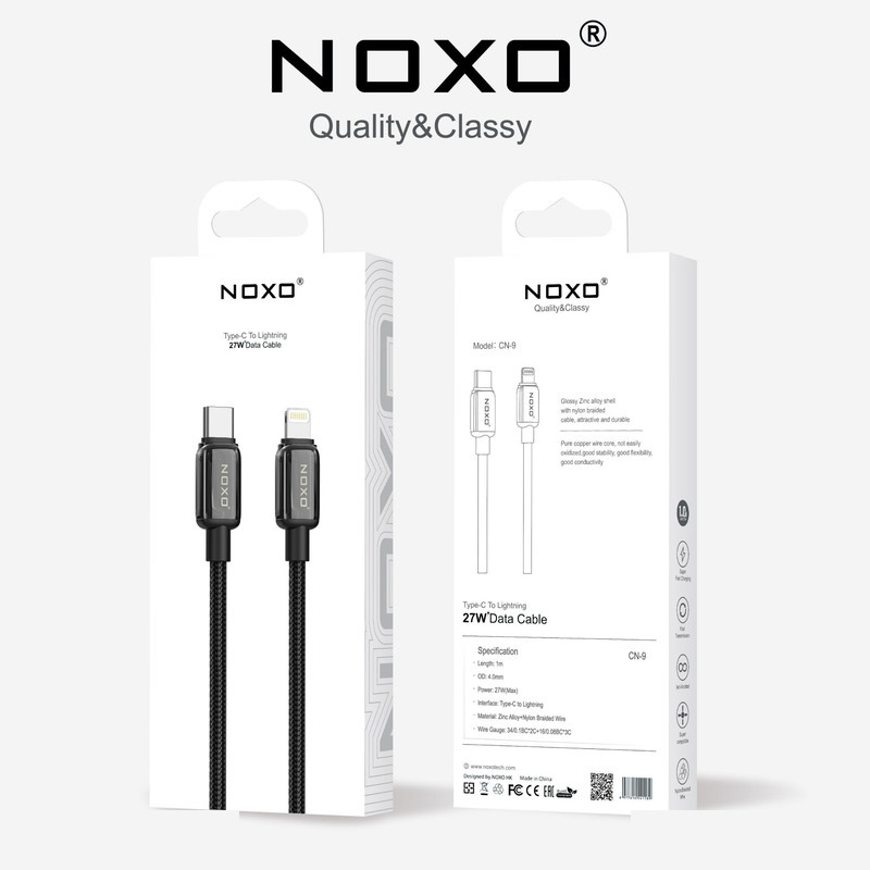 کابل تبدیل USB-C به لایتنینگ نوکسو مدل CN‑9 27W طول 1 متر کابل تبدیل USB-C به لایتنینگ نوکسو مدل CN‑9 27W طول 1 متر