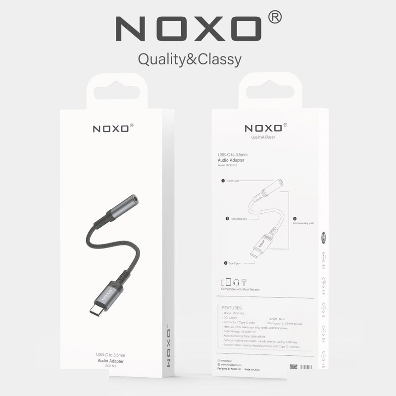 مبدل USB-C به جک 3.5 میلی متری نوکسو مدل JACK-N-2 مبدل USB-C به جک 3.5 میلی متری نوکسو مدل JACK-N-2