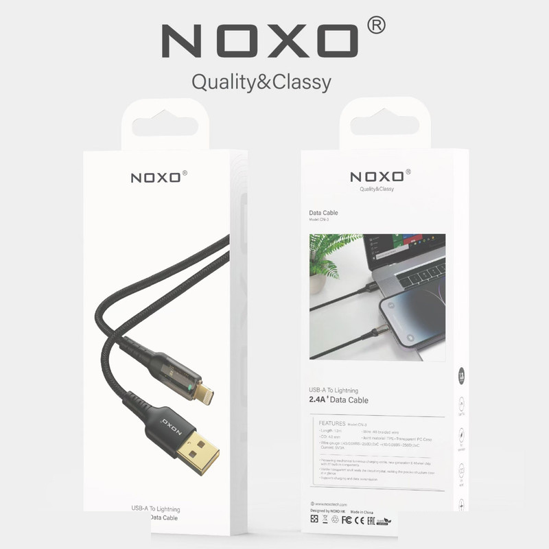 کابل تبدیل USB-C به لایتنینگ نوکسو مدل CN-3 طول 1.2 متر کابل تبدیل USB-C به لایتنینگ نوکسو مدل CN-3 طول 1.2 متر