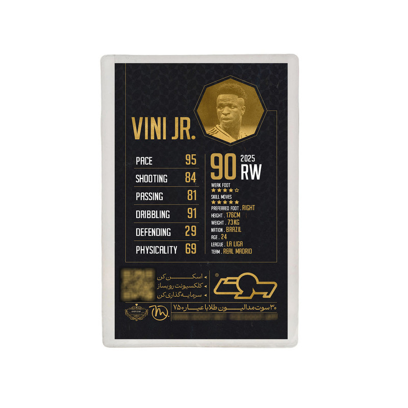 طلا گرمی 18 عیار سوت مدل VINI طرح کارت فوتبالی 2025 کد SO10118 طلا گرمی 18 عیار سوت مدل VINI طرح کارت فوتبالی 2025 کد SO10118