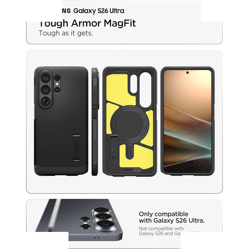 کاور اسپیگن مدل Tough Armor MagFit مناسب برای گوشی موبایل سامسونگ Galaxy S26 Ultra کاور اسپیگن مدل Tough Armor MagFit مناسب برای گوشی موبایل سامسونگ Galaxy S26 Ultra
