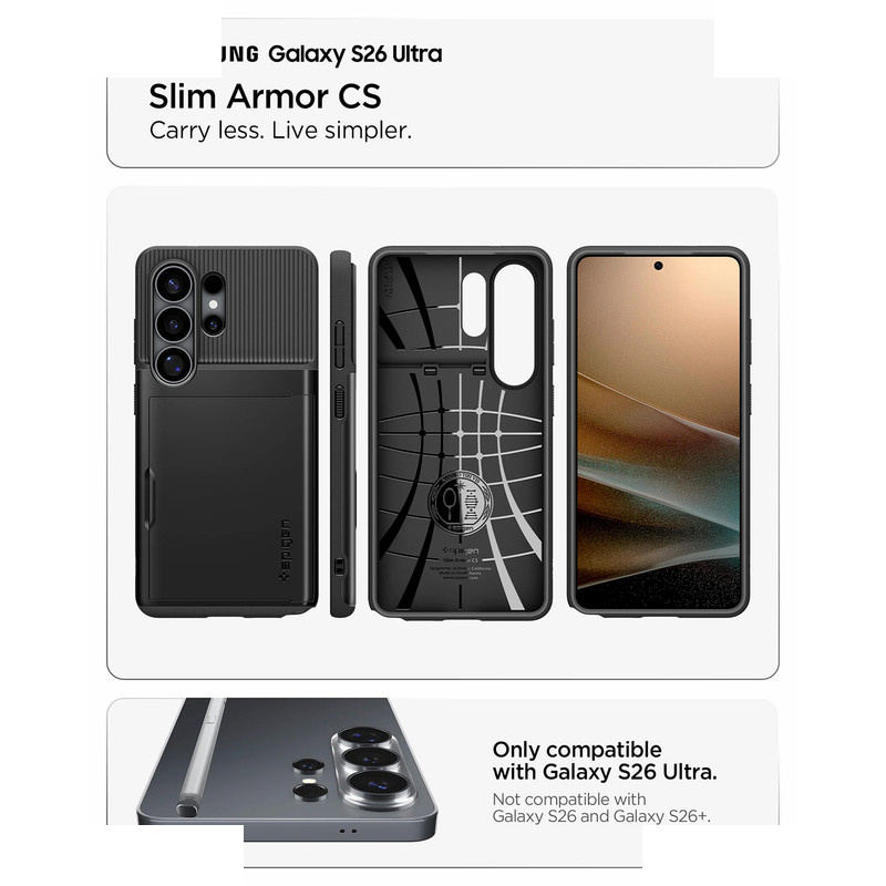 کاور اسپیگن مدل Slim Armor CS مناسب برای گوشی موبایل سامسونگ Galaxy S26 Ultra