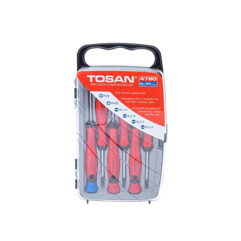 ست پیچ گوشتی ساعتی توسن مدل T4790 بسته 6 عددی ست پیچ گوشتی ساعتی توسن مدل T4790 بسته 6 عددی