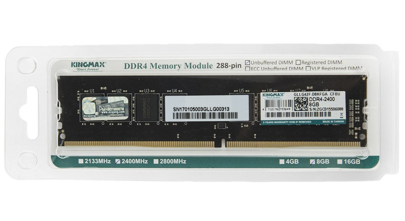 رم دسکتاپ DDR4 تک کاناله 2400 مگاهرتز کینگ مکس ظرفیت 8 گیگابایت رم دسکتاپ DDR4 تک کاناله 2400 مگاهرتز کینگ مکس ظرفیت 8 گیگابایت