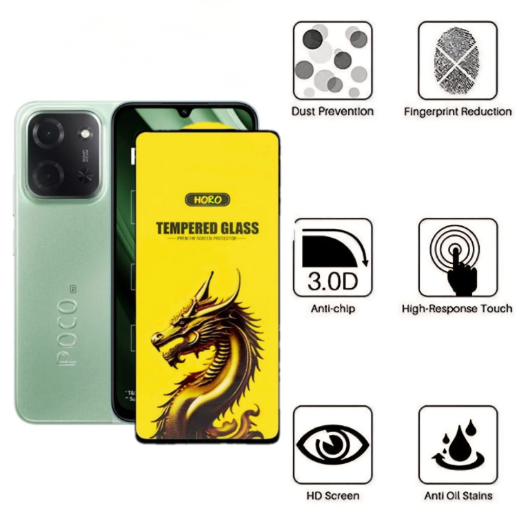 محافظ صفحه نمایش شیشه ای گوشی موبایل زیفرند مدل Gold Dragon مناسب شیائومی Poco C85 5G محافظ صفحه نمایش شیشه ای گوشی موبایل زیفرند مدل Gold Dragon مناسب شیائومی Poco C85 5G