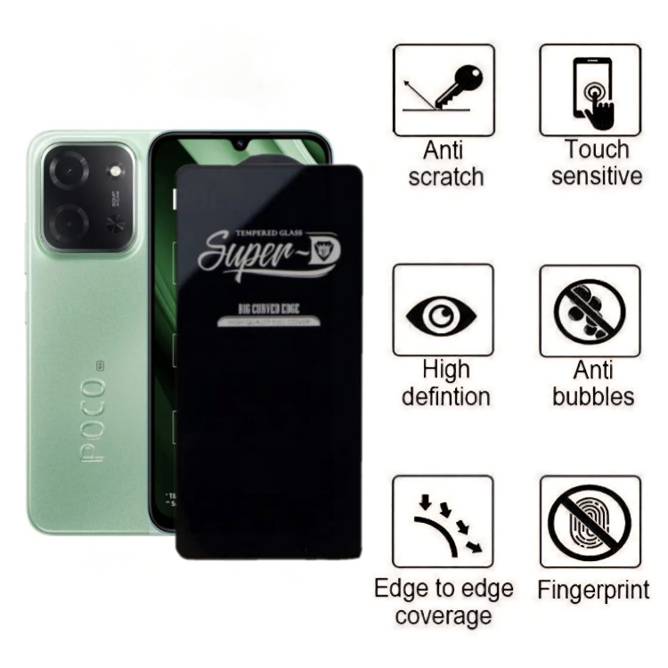 محافظ صفحه نمایش شیشه ای گوشی موبایل زیفرند مدل Super D مناسب شیائومی Poco C85 5G محافظ صفحه نمایش شیشه ای گوشی موبایل زیفرند مدل Super D مناسب شیائومی Poco C85 5G