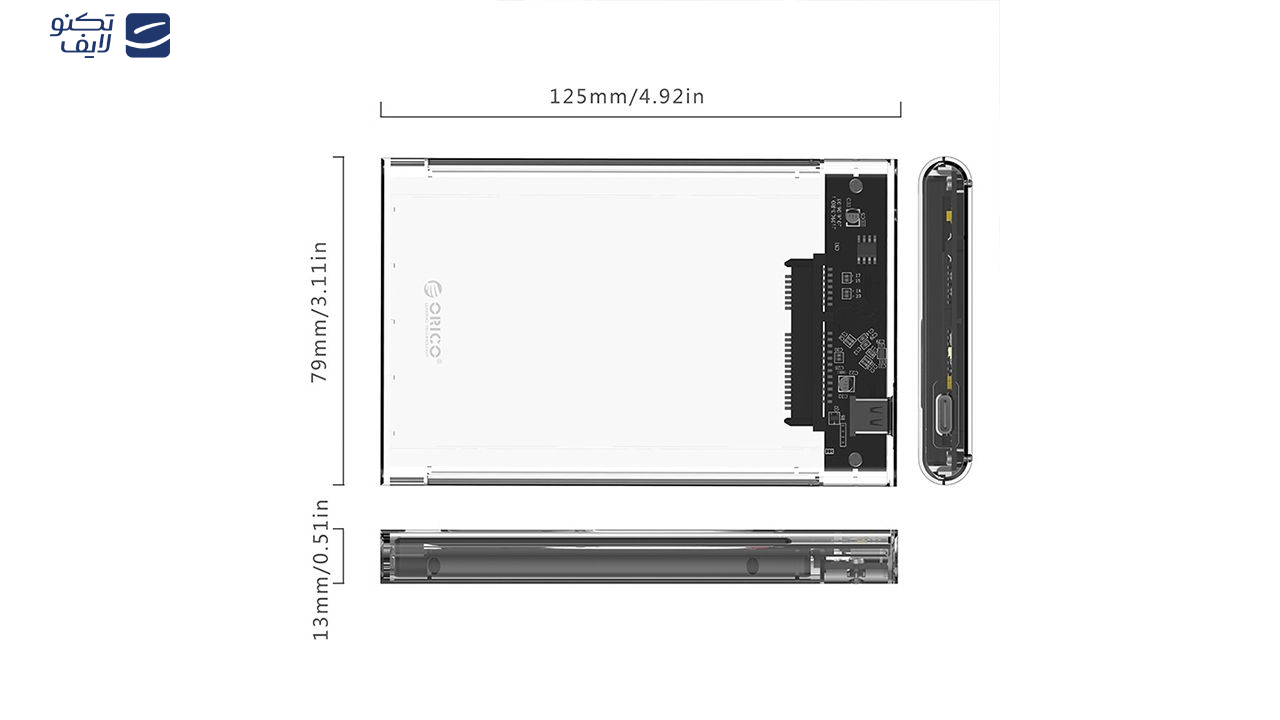 قاب SSD و هارد 2.5 اینچی اوریکو مدل 2139C3-G2-CR