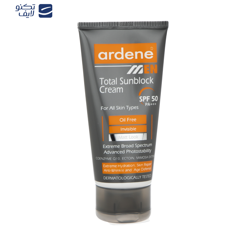 کرم ضدآفتاب بیرنگ آردن SPF50 مدل Total Sun Block مناسب انواع پوست وزن 50 گرم کرم ضدآفتاب بیرنگ آردن SPF50 مدل Total Sun Block مناسب انواع پوست وزن 50 گرم