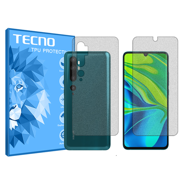 گلس گوشی مات شیائومی Mi Note 10 تکنو مدل HyMTT به همراه محافظ پشت گوشی
