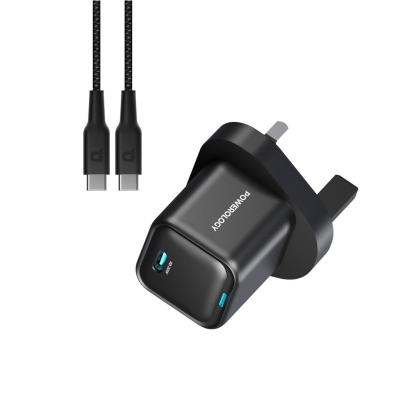 شارژر دیواری 20 وات پاورلوژی مدل PWCUQC016-C به همراه کابل تبدیل USB-C