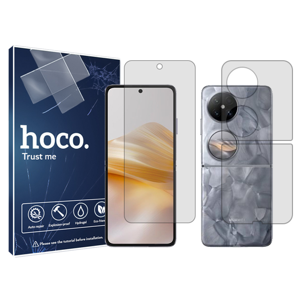 گلس گوشی هوآوی Pocket 2 هوکو مدل Resistant به همراه محافظ پشت گوشی