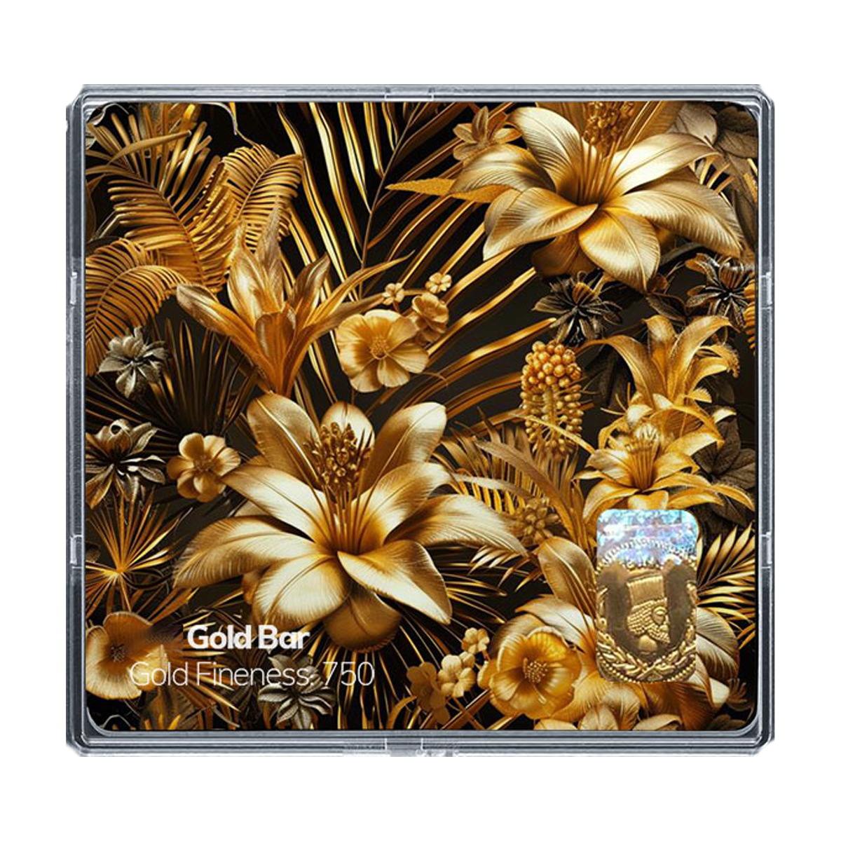 شمش طلا 5 گرمی 18 عیار مدوپد مدل گل طلا کد SG11753-small-image