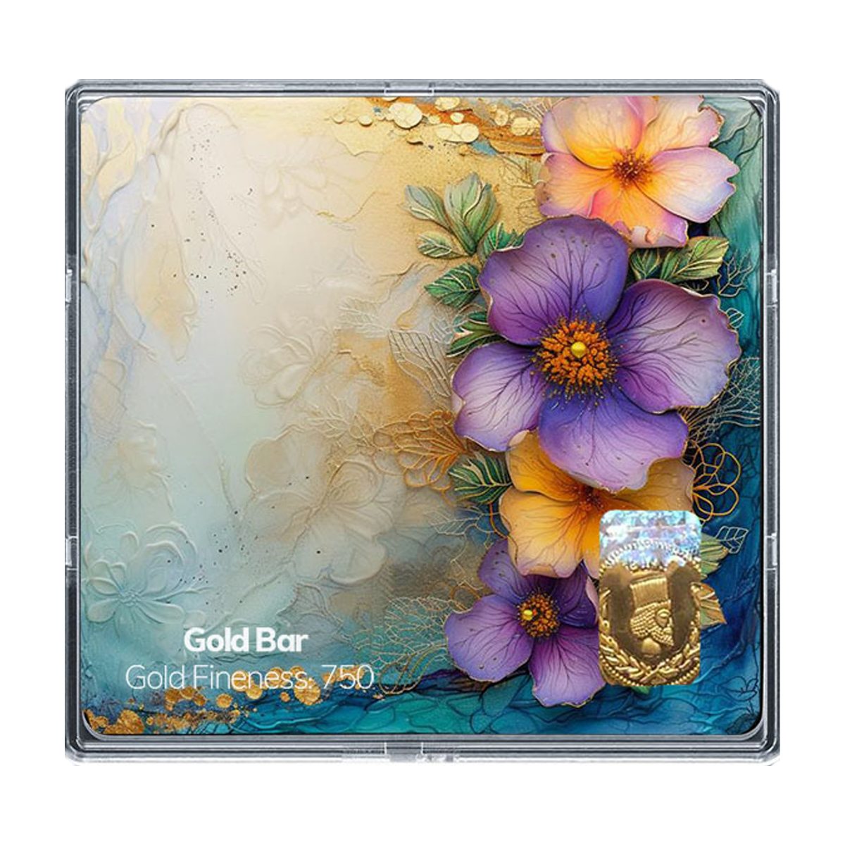 شمش طلا 500 سوتی 18 عیار مدوپد مدل گل کد SG11839-small-image