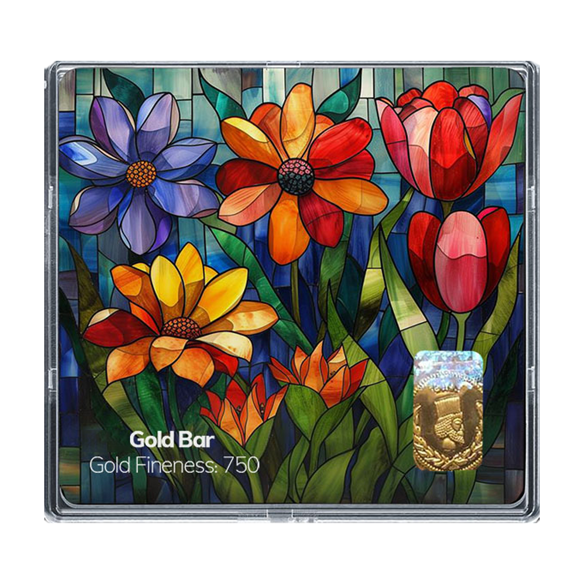 شمش طلا 500 سوتی 18 عیار مدوپد مدل گل کد SG11776-small-image