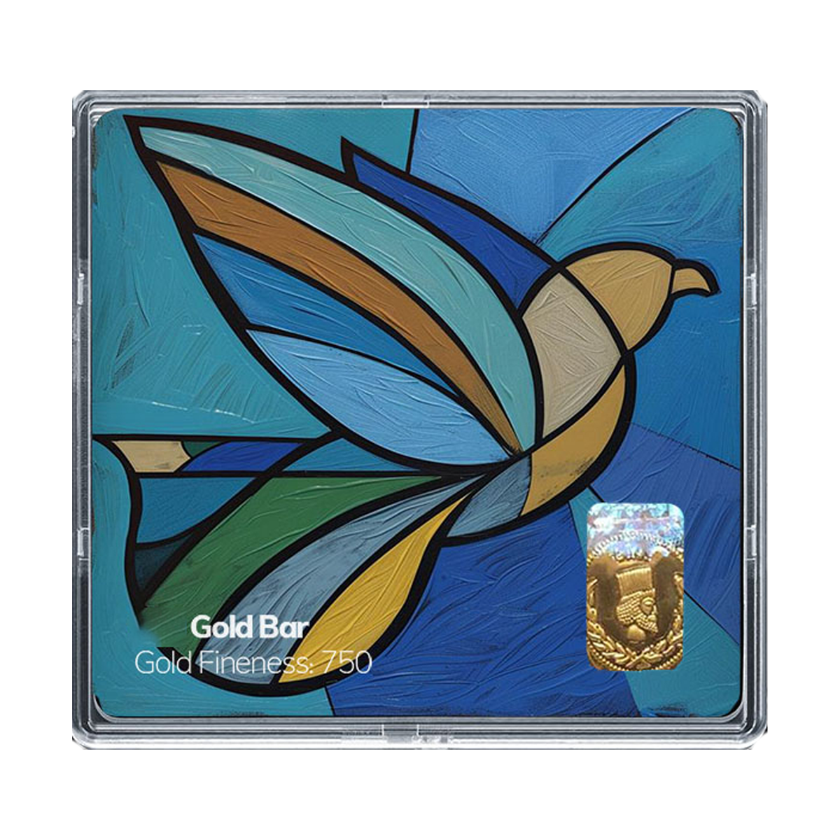 شمش طلا 500 سوتی 18 عیار مدوپد مدل پرنده کد SG11775-small-image