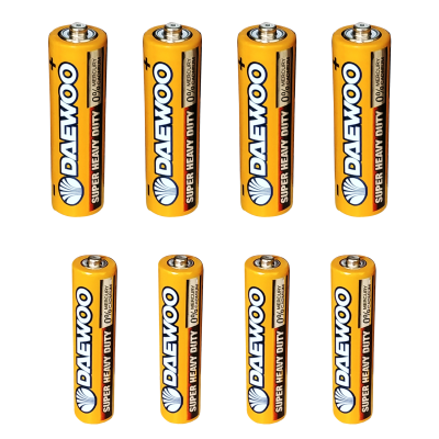 باتری قلمی و نیم قلمی دوو مدل Super Heavy Duty مجموعه 8 عددی