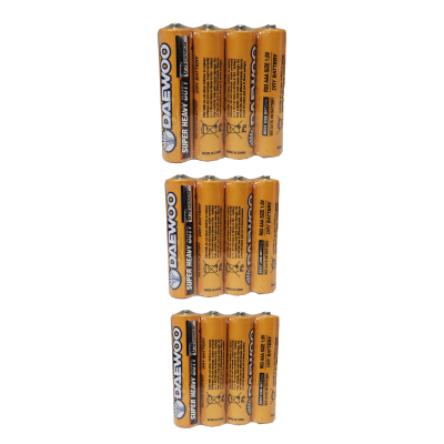 باتری نیم قلمی دوو مدل AAA-1.5V بسته 12 عددی