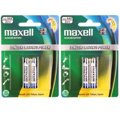 باتری نیم قلمی مکسل مدل آلکالاین بسته 4 عددی