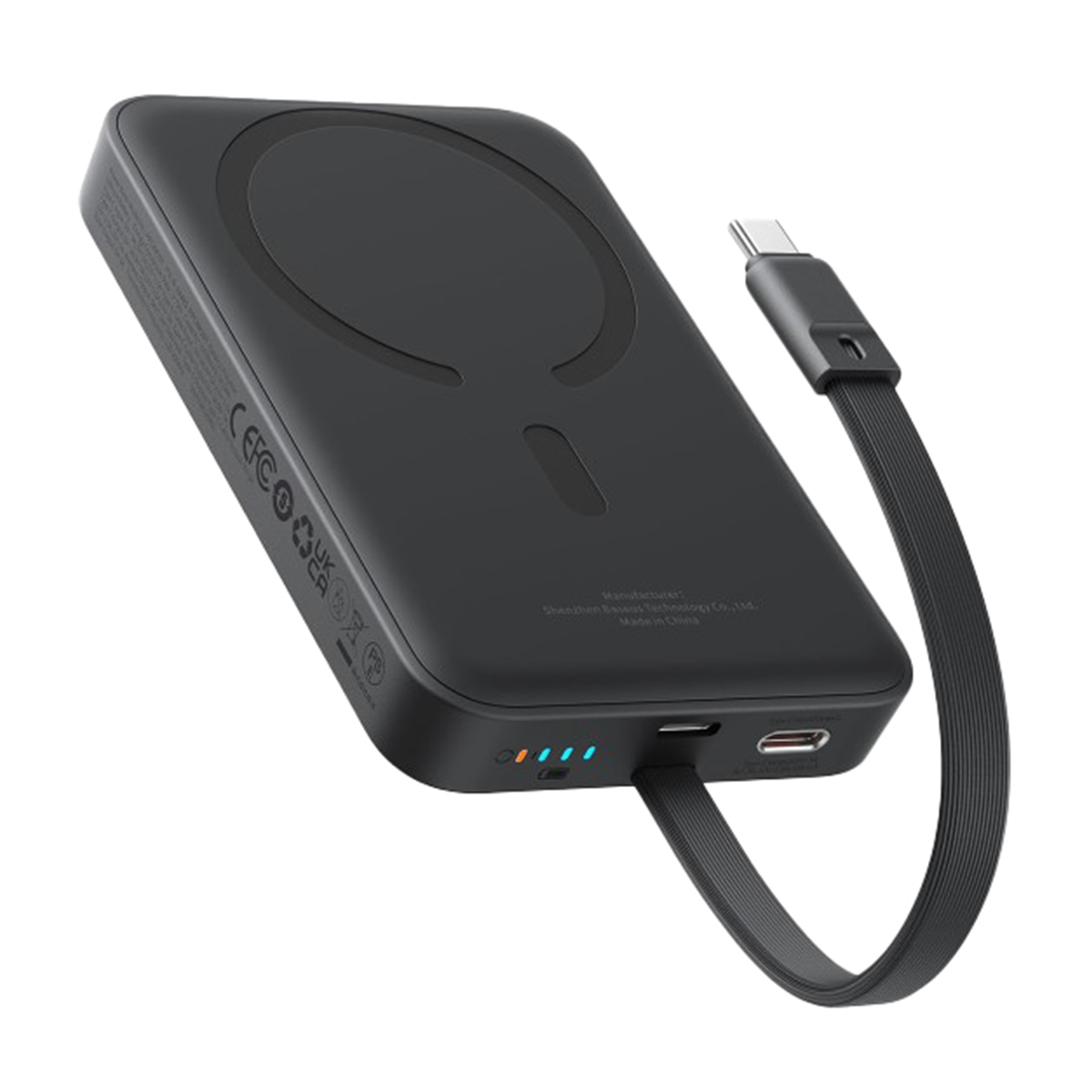 پاوربانک باسئوس مدل Magnetic Mini Wireless P1002210B113ظرفیت 10000 میلی آمپر ساعت توان 30 وات