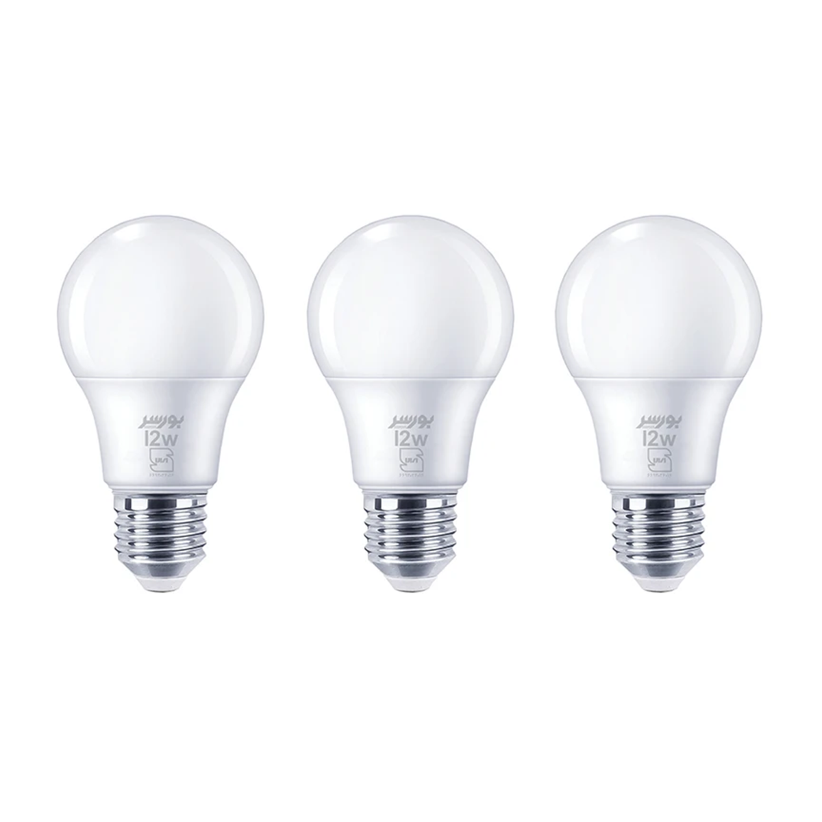 لامپ LED حبابی 12 وات بورسر مدل A65 پایه E27 پک 3 عدد