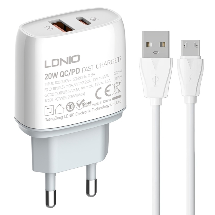 شارژر دیواری الدینیو مدل Q229 توان 20 وات به همراه کابل تبدیل USB-C شارژر دیواری 20 وات الدینیو مدل Q229 به همراه کابل تبدیل USB-C