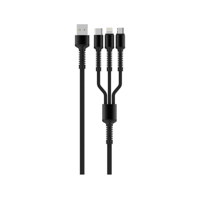 کابل microUSB , USB-C , لایتنینگ الدینیو مدل LC93 طول 1.2 متر کابل تبدیل USB به microUSB/USB-C/لایتنینگ الدینیو مدل LC93 طول 1.2 متر