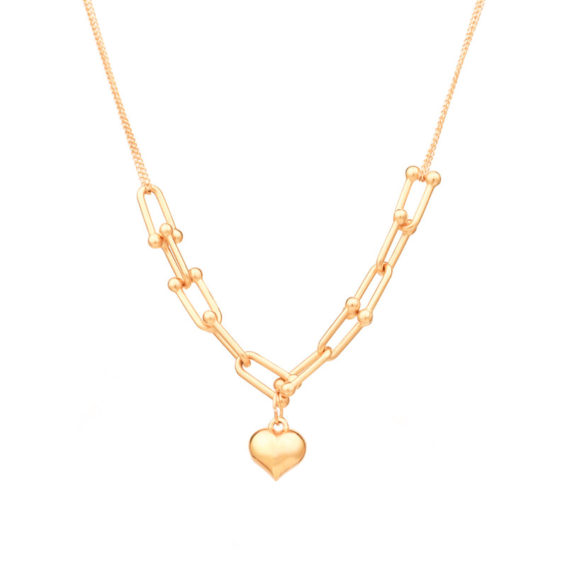 گردنبند طلا 18 عیار زنانه قو طلایی طرح تیفانی و قلب عاشق