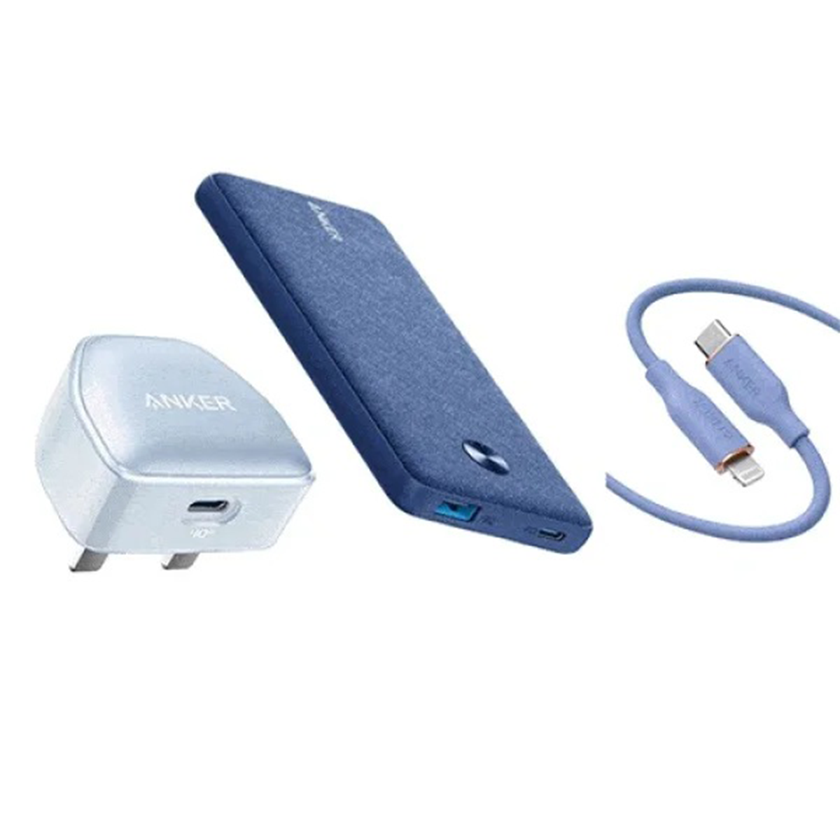 پاور بانک انکر مدل PowerCore Metro Essential A1287 ظرفیت 20000 میلی آمپر ساعت به همراه شارژر دیواری Nano Pro انکر و کابل تایپ سی به لایتنینگ Powerline III Flow انکر-small-image