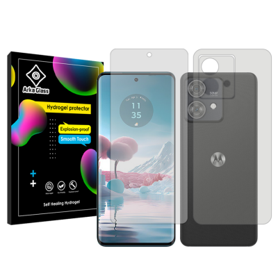 محافظ صفحه نمایش شفاف گوشی موتورولا Edge 40 Neo  آرکا گلس مدل Tough به همراه محافظ پشت گوشی