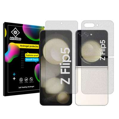 محافظ صفحه نمایش مات گوشی سامسونگ Galaxy Z Flip5  آرکا گلس مدل Tough به همراه محافظ پشت گوشی