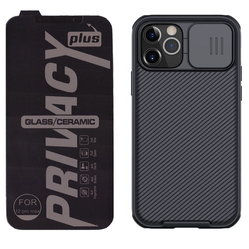 کاور گوشی اپل iPhone 12 Pro Max نیلکین مدل Privacyshield-CMg به همراه محافظ صفحه نمایش