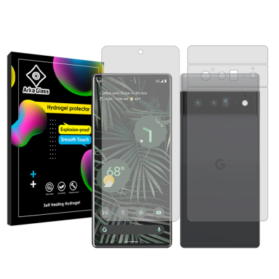 محافظ صفحه نمایش شفاف گوشی گوگل Pixel 6 Pro آرکا گلس مدل Tough به همراه محافظ پشت گوشی
