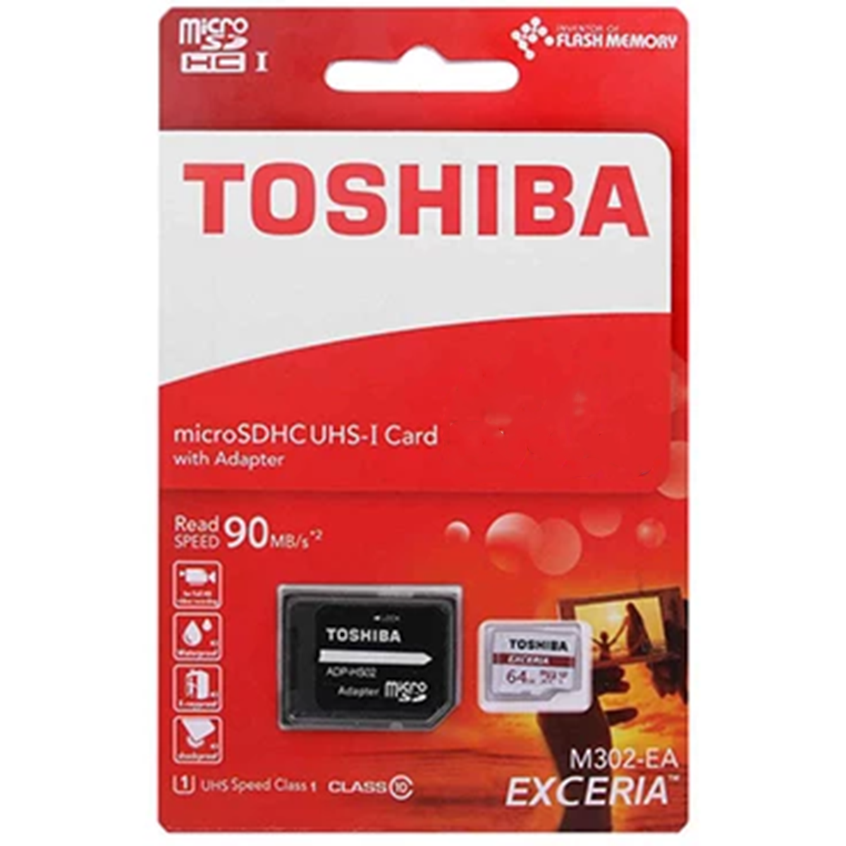 کارت حافظه microSDHC توشیبا مدل EXCERIA M302-EA کلاس 10 استاندارد UHS-I U1 سرعت 90MBps ظرفیت 128 گیگابایت به همراه آداپتور-small-image