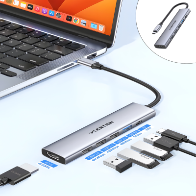هاب 6 پورت USB-C لنشن مدل Ch17 هاب 6 پورت USB-C لنشن مدل Ch17