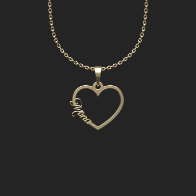 گردنبند طلا زنانه مدوپد مدل اسم منا mona کد HF2-1-1207