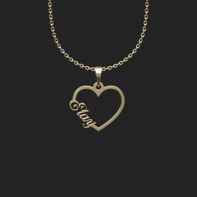 گردنبند طلا زنانه مدوپد مدل اسم ال آی elay کد HF2-1-1015