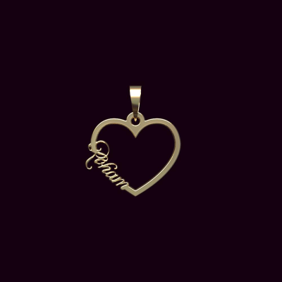 آویز طلا زنانه مدوپد مدل اسم روهام roham کد PB1-10822