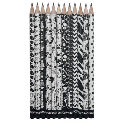 مداد مشکی آریا مدل BLACK - WHITE کد A2 بسته 12 عددی مداد مشکی آریا مدل BLACK & WHITE کد A2 بسته 12 عددی