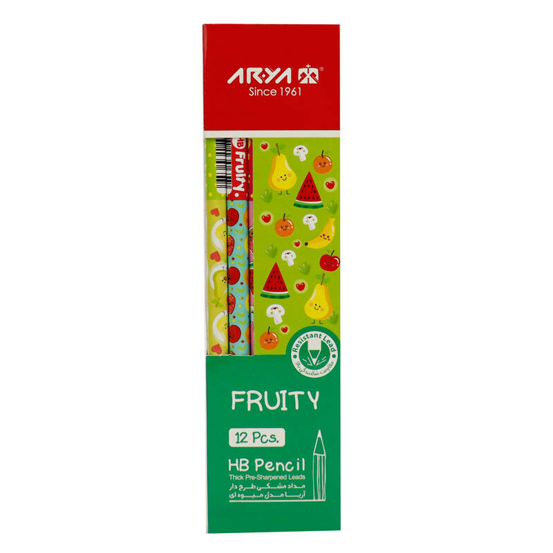 مداد مشکی آریا مدل Fruity کد 3048 بسته 12 عددی مداد مشکی آریا مدل Fruity کد 3048 بسته 12 عددی