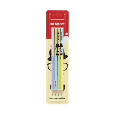مداد مشکی الیپون طرح PAPA کد 8101440 بسته 4 عددی