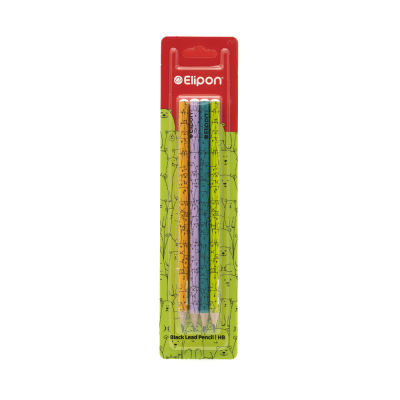 مداد مشکی الیپون طرح BOBO کد 8101740 بسته 4 عددی