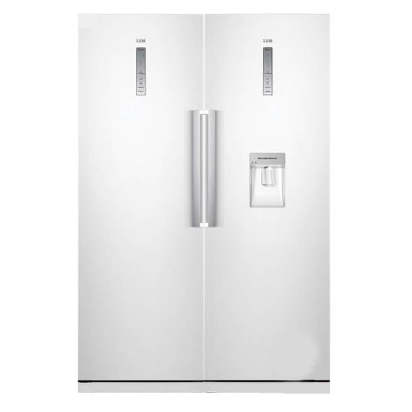 یخچال فریزر دوقلو سام مدل RR65-RZ65-W یخچال فریزر دوقلو 40 فوت سام مدل RR65-RZ65/W، دارای اخطار باز ماندن درب، با ارتفاع 180، پهنای 120 و عمق 68.4 سانتیمتر، کیزان مصرف انرژی A، دارای 5 طبقه در یخچال و 5 کشو در فریزر، دارای سیستم نوفراست