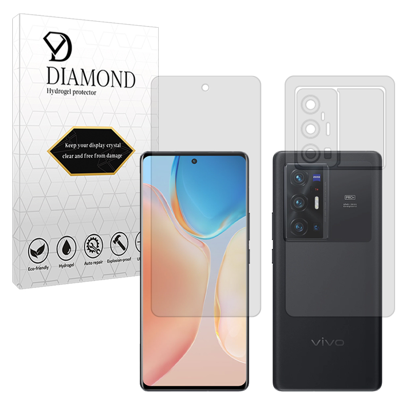 محافظ صفحه نمایش شفاف گوشی ویوو X70 Pro Plus دیاموند مدل Tough به همراه محافظ پشت گوشی