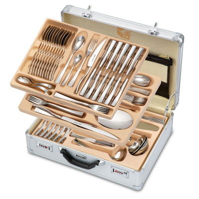 سرویس قاشق و چنگال 142 پارچه جی فی نی مدل 685 سرویس قاشق و چنگال 142 پارچه جی فی نی مدل 685